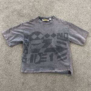 Vintage 80s Street Scenes No Problem Oversized Skate Surf Gray T-Shirt - Medium